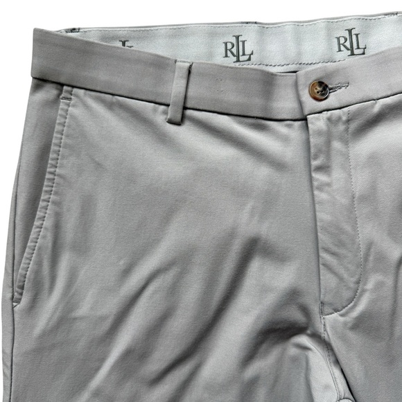 LAUREN RALPH LAUREN Men's Gray Chino Pants Size 33x30 Elastic Waist Stretch - Picture 2 of 6